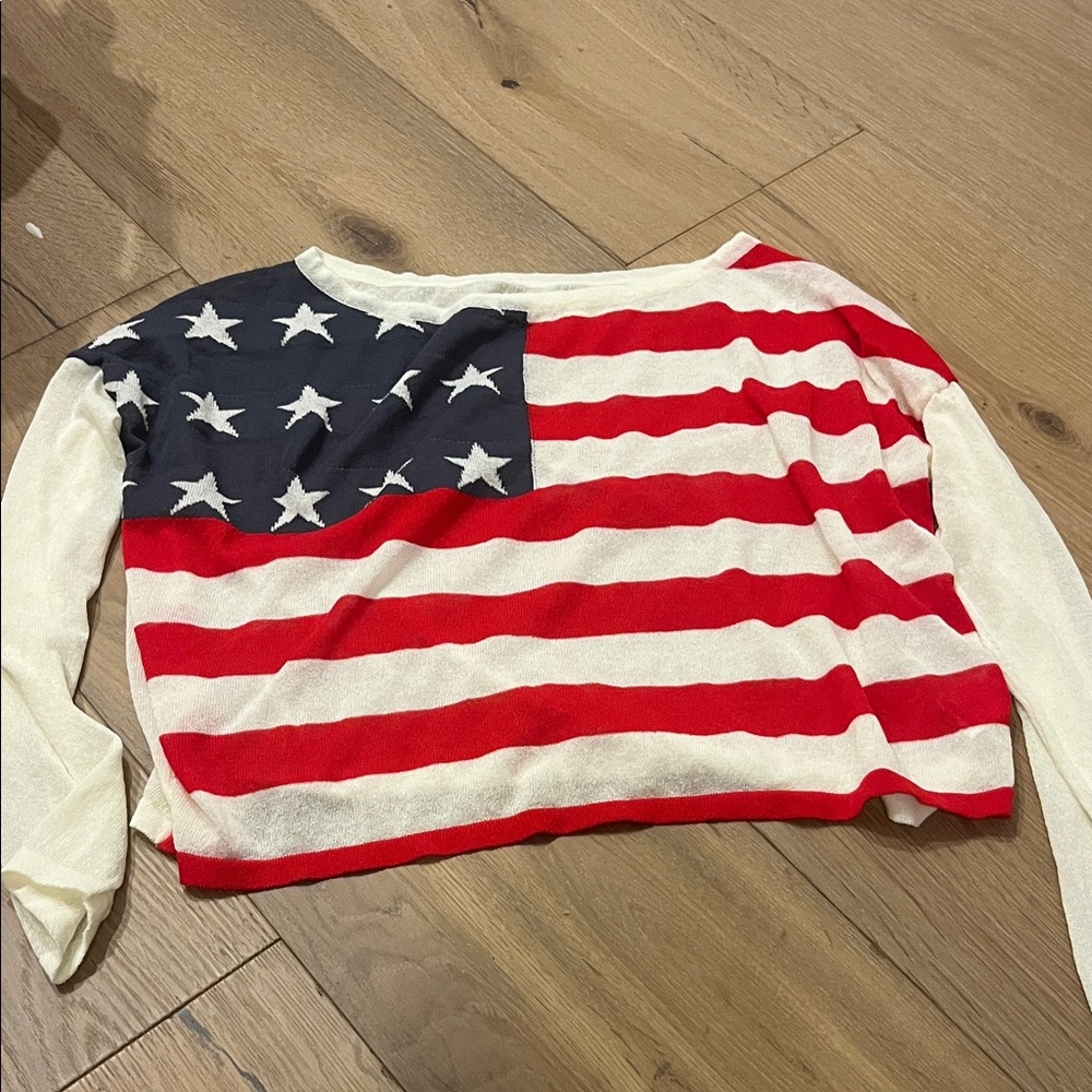 American Flag Long Sleeve Top